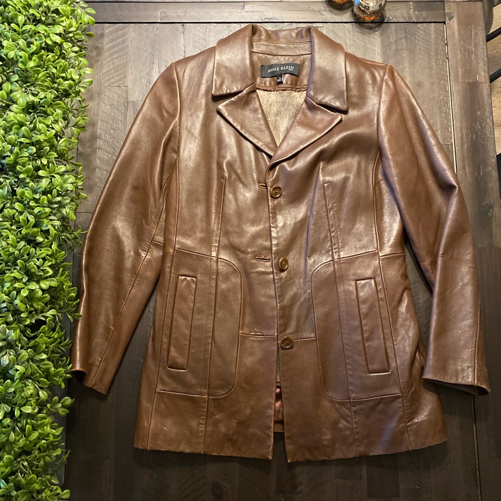 Anne Klein Leather Coat